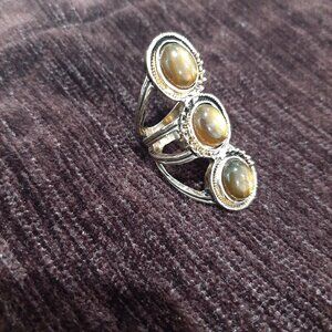 Rare Vintage triple stacked boho whimsygoth ring